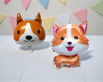 Corgi Balloon: "Let's Pawty" Birthday Party Decoration