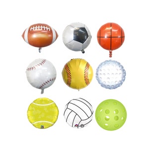 Sports Fans Birthday Party Sport Ball Balloon Decorations | Football Basketball Baseball Soccer Volleyball Tennis Golf Ball Balloon Decors