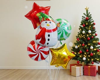 Christmas Snowman Balloon Bouquet: Party Holiday Decor