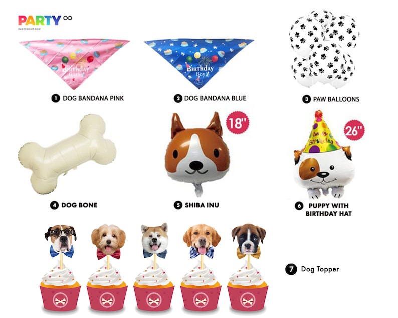 Dog Puppy Birthday Party Decoration  Doggie Puppy Birthday image 1