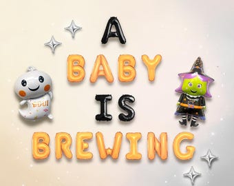 A Baby Is Brewing Halloween Baby Shower Balloon Kit: Witchy Gender Reveal Decorations Set