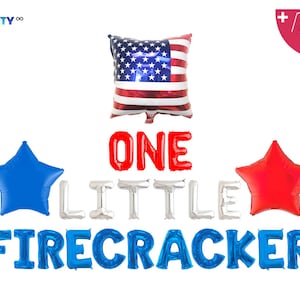One Little Firecracker | July 4th First Birthday Decorations Banner | 4th of July 1st Birthday Patriotic Decors | First July 4th Birthday