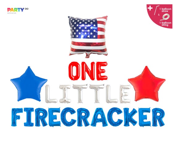 One Little Firecracker | July 4th First Birthday Decorations Banner | 4th of July 1st Birthday Patriotic Decors | First July 4th Birthday