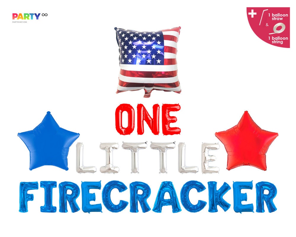 One Little Firecracker | July 4th First Birthday Decorations Banner | 4th of July 1st Birthday Patriotic Decors | First July 4th Birthday