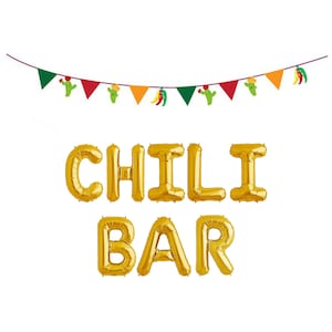 Chili Bar Balloon Banner: Fiesta Party Decorations