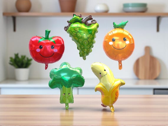 Farmers Market Birthday Decorations: Vegetable Balloons Veggie