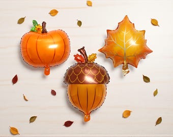 Kit de globos para fiesta de otoño: Decoración para baby shower con temática de Acción de Gracias, calabaza y hojas de arce