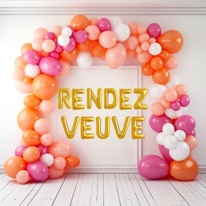 Rendez Veuve Bachelorette Garland Balloon Set | Wineyard Bachelorette Party Decorations | Bachelorette Party Banner&Balloon Garland