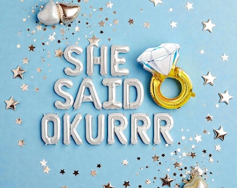 Banner de globos "She Said Okurrr": Decoración para bodas, compromisos y despedidas de soltera