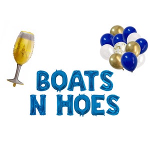 Boats N Hoes Balloons Banner | Nautical theme Nauti Bachelorette Party Decor Banner | Bachelorette Party Decorations Banner/Sign