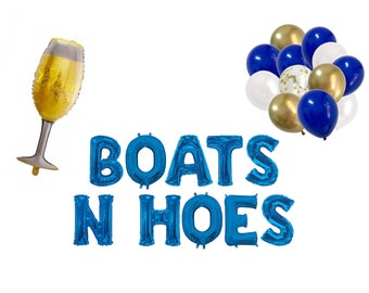 Boats N Hoes Balloons Banner | Nautical theme Nauti Bachelorette Party Decor Banner | Bachelorette Party Decorations Banner/Sign