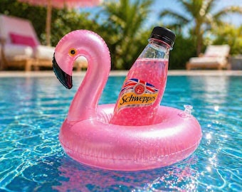 Flotador de piscina con portavasos de flamenco rosa: Decoración para despedida de soltera en la playa Last Flamingo