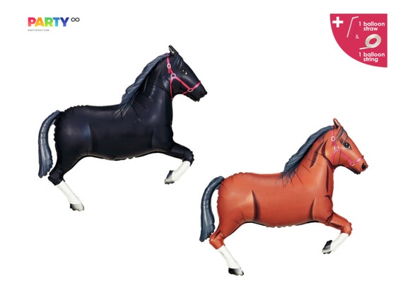 Horse Balloon | Black and Brown Horse Balloon | Kentucky Derby Party Decor | Kentucky Derby Horse Race Theme | Run For The Roses Il_570xn