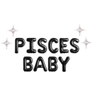 Pisces Baby Balloon Banner | 21st Zodiac Birthday Decorations | 18th 25th 30th 21st Zodiac Birthday Party Decorations Banner/Sign