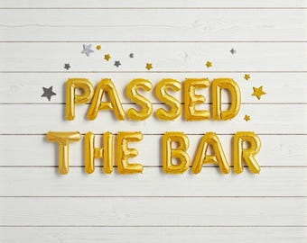 Passed The Bar Balloon Banner: Law School Graduation Decor