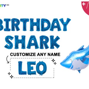 Custom Baby Birthday Shark Banner | Baby Shark banner Two year old balloon 2nd birthday party | Ocean Sea theme Shark Birthday Party Decors