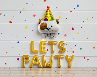 Let’s Pawty Balloon Banner: Puppy Birthday Party Decor