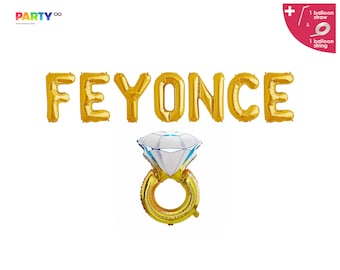 Feyonce balloon banner | Beyoncé-themed bachelorette party | Engagement party decorations | Bridal Shower Engagement decors