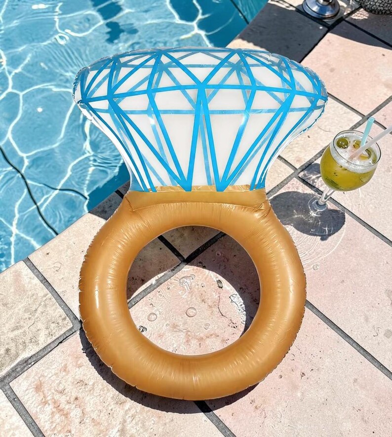 Diamond Ring Pool Float Inflatable Engagement Ring: Bachelorette Party ...
