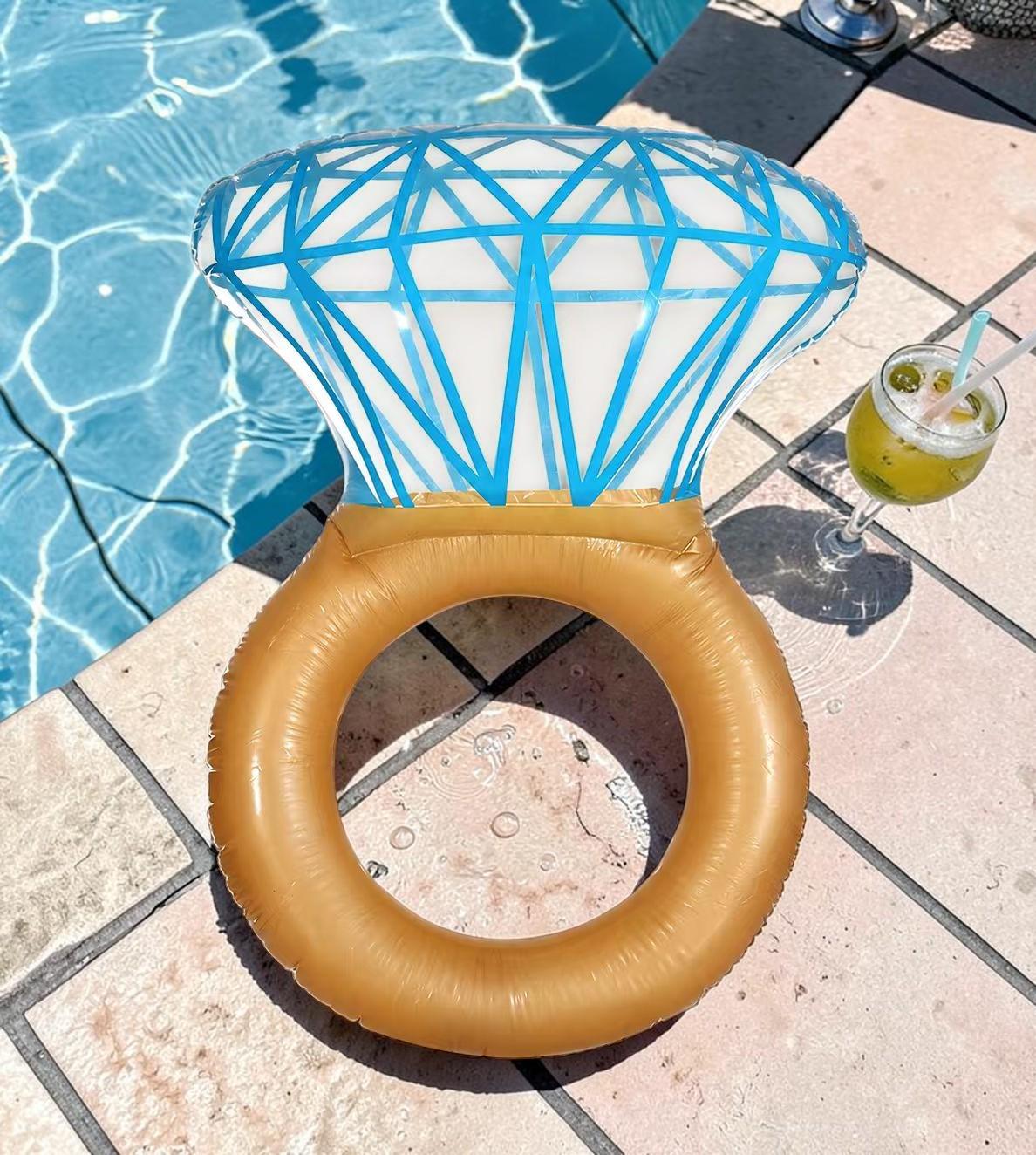 Diamond Ring Pool Float Inflatable Engagement Ring: Bachelorette Party ...