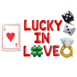 Banner de despedida de soltera con temática de casino Lucky in LOVE / Decoraciones para despedida de soltera en Las Vegas / Despedida de soltera en Las Vegas / Despedida de soltera en Las Vegas