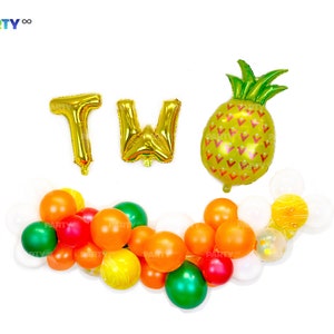 Twotti Frutti Birthday Decorations Balloons Garland | 2nd Birthday Tutti Fruity Party Decorations