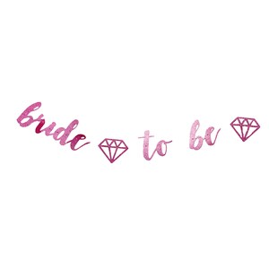 BRIDE TO BE Glitter Banner for Bridal Shower | Bachelorette Party Hen Party Engagement Party Rose Gold Glitter