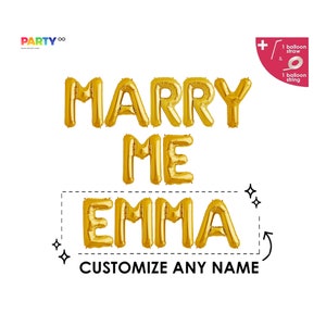 Wedding Proposal Decorations | Customize Marry Me Balloon Banner | Marriage Proposal Ideas | Proposal At Night | Diamond ring balloon