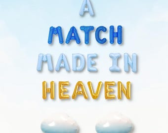 A Match Made In Heaven Balloon Kit: Heavenly Bridal Shower Engagement Party Decorations Set