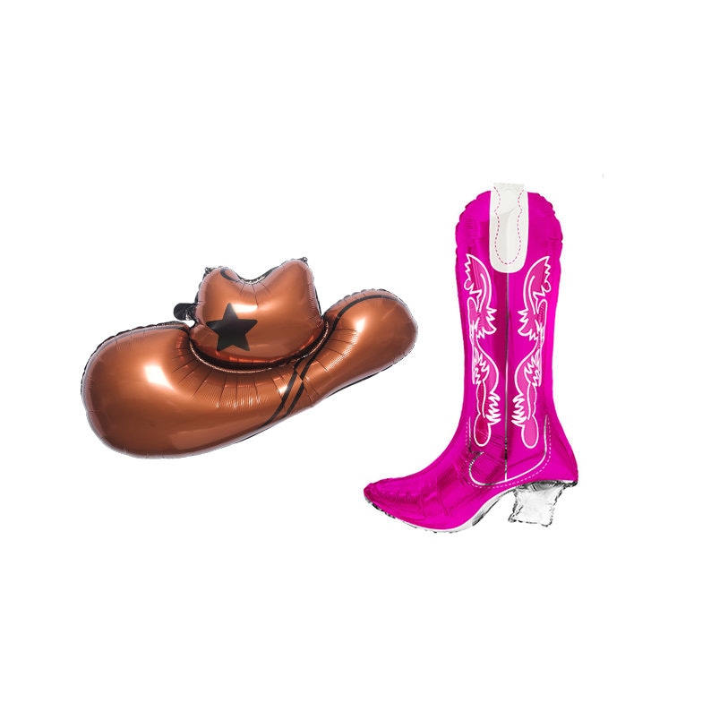 Cowboy or Cowgirl Western Themed Gender Reveal Decorations Cowboy Hat Balloons Cowgirl Boot Balloon Western Baby Shower Both