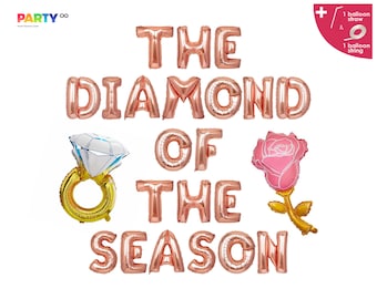 High Tea Bridal Shower Decor | The Diamond Of The Season Balloon Banner | Tea Party Decorations | Regal Bridal Shower Decorations