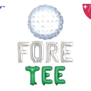 Fore Tee Banner with Golf Ball balloon  | Golf ball Themed 40th Birthday Party Decorations | 40th Birthday Golf ball Theme