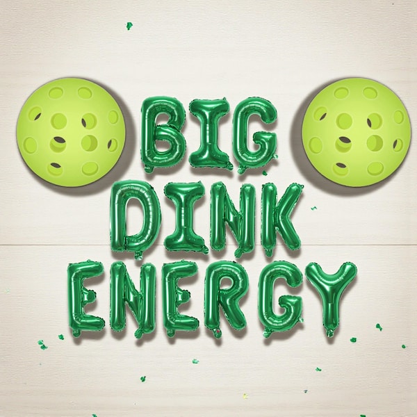 Faixa de balões Big Dink Energy: Decorações para festa de aniversário com tema de pickleball