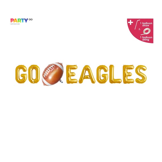 Go Eagles Balloon Banner | Superbowl Party Decor | Philadelphia Eagles Fans | Football Balloon | Sports Theme | NFL Party decor Il_570xn