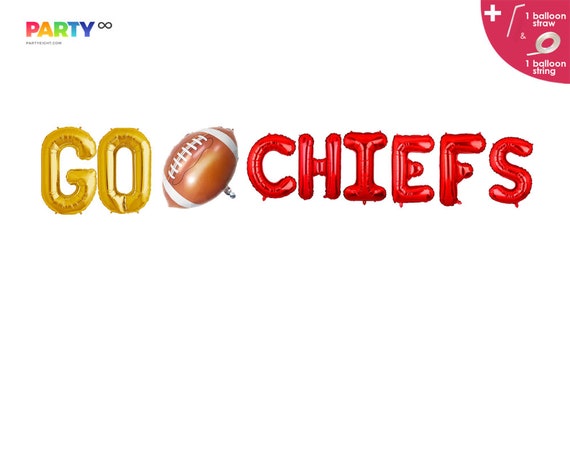 Go Chiefs Balloon Banner | Superbowl Party Decor | Kansas City Chiefs Fans | Football Balloon | Sports Theme | NFL Party decor Il_570xn