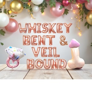 Whiskey Bent Veil Bound Balloon Banner: Nashville Bachelorette Party Decor Western Bride Bash Decorations