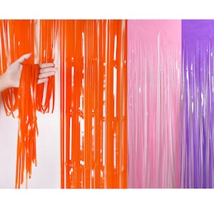 Neon Matte Paste Pink Purple Orange Bachelorette Curtain Backdrop | Bridal Shower Baby Shower Bachelorette Party Birthday Decors Photo Booth
