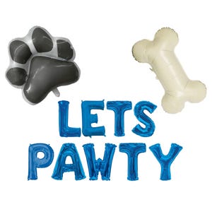 Lets Pawty Balloons | Dog Puppy Birthday Party Decoration | Dog Paw| Balloon Dog Bone Balloon