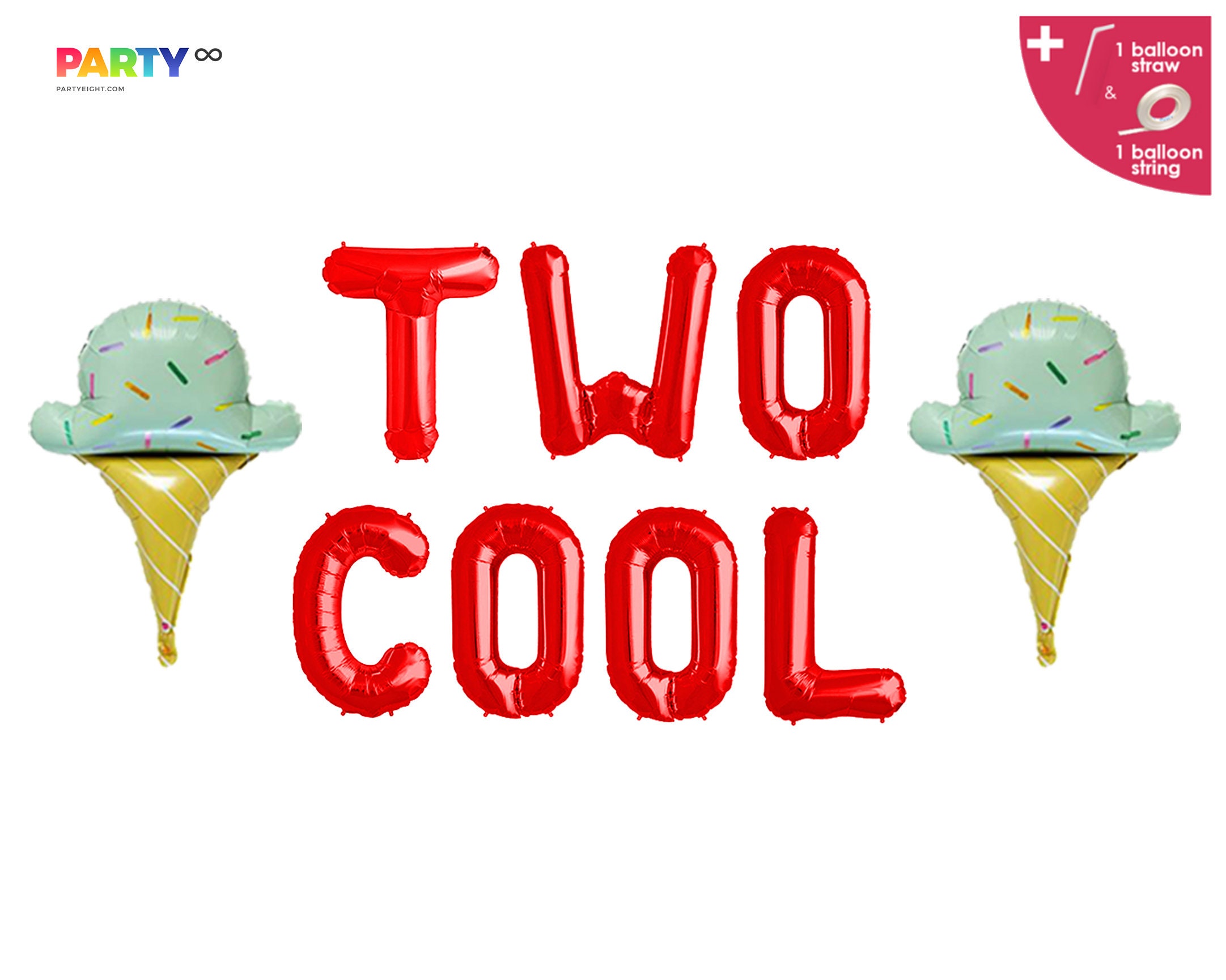 Two Cool TWO COOL Birthday Party Banner Decorations | 2nd Birthday Party Banner ...