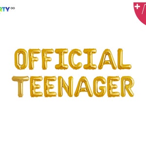 Official Teenager Banner  | 13rd Birthday Balloons | Girls 13 years old, 13 years banner | 13rd year banner |birthday sign