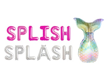 Splish Splash Banner | Splash Birthday | Mermaid Birthday Bash Decorations Splish Splash | Pink Purple Pool Party