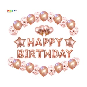 Rose Gold Birthday Balloon Decoration Set | Birthday Party Decor |  Rose Gold Birthday Party | 1st 16th 18th 21st 25th 30th 50th birthday