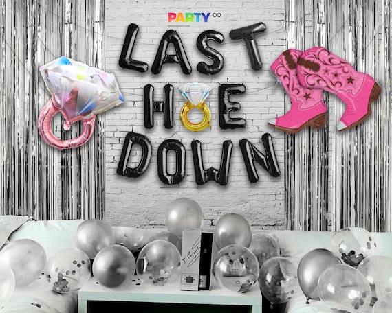 Last Hoe Down Balloon Banner | CowBoy Western Theme Bachelorette Party Decorations Party Decoration Balloon | Bridal Shower Il_570xn