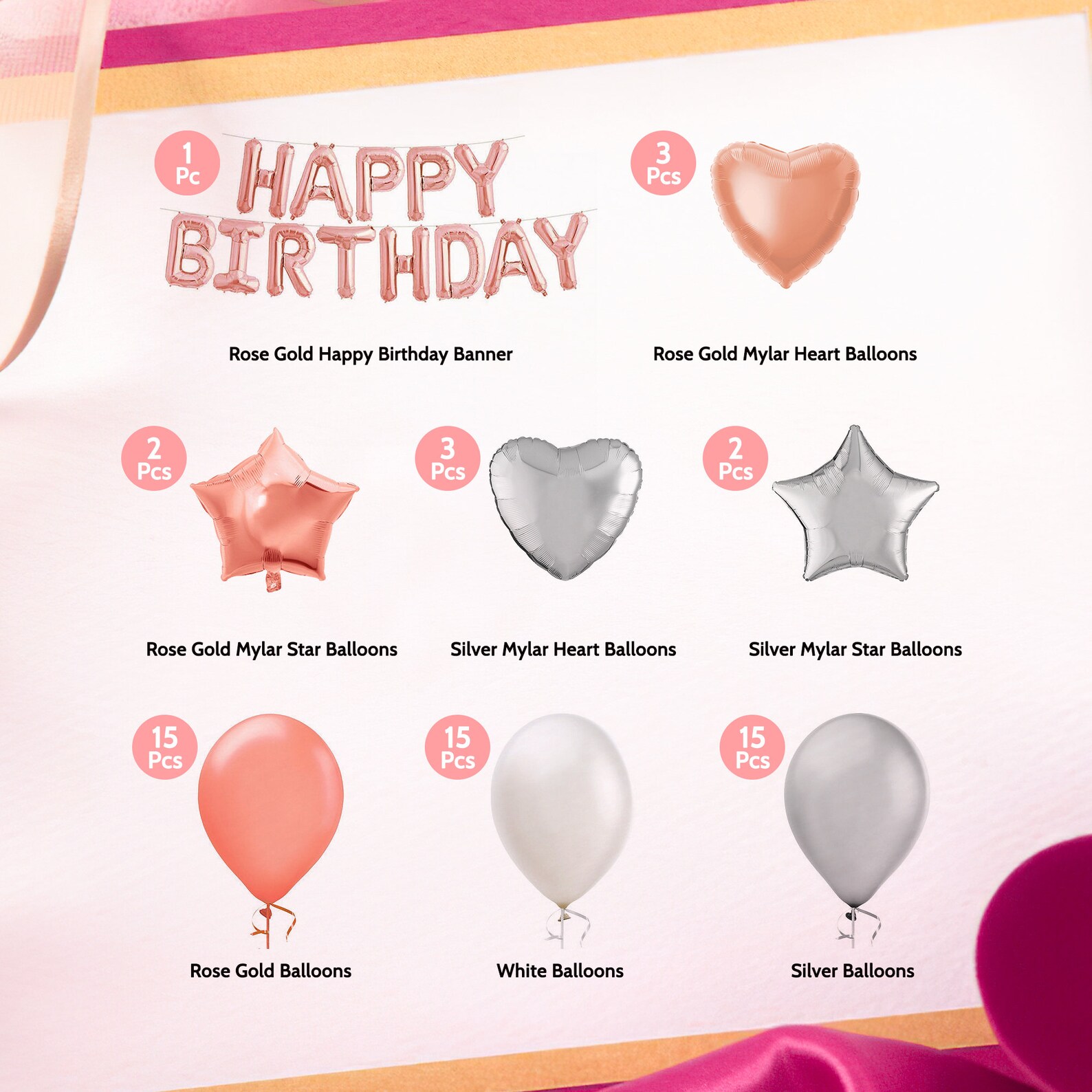 Rose Gold Happy Birthday Decoration Rose Gold 21st Birthday Etsy