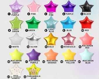 18 Inch Star Balloons: DIY Balloon Garland or Bouquet by Color