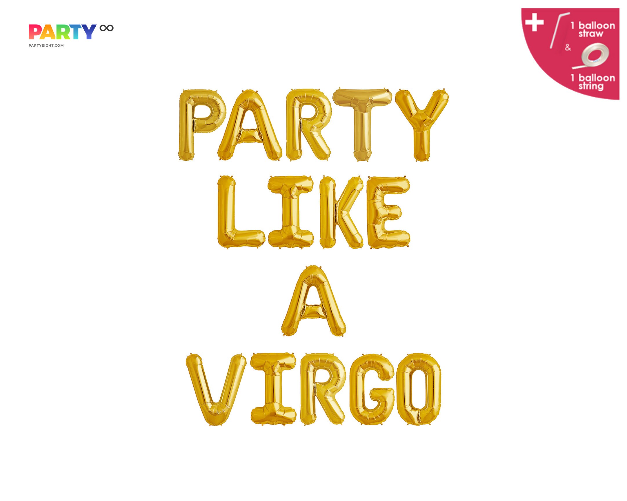 thumbnail image 2 of Virgo AF Birthday Banner - Zodiac Party Decorations With Foil Balloons 30th 21st 25th 2 of 9