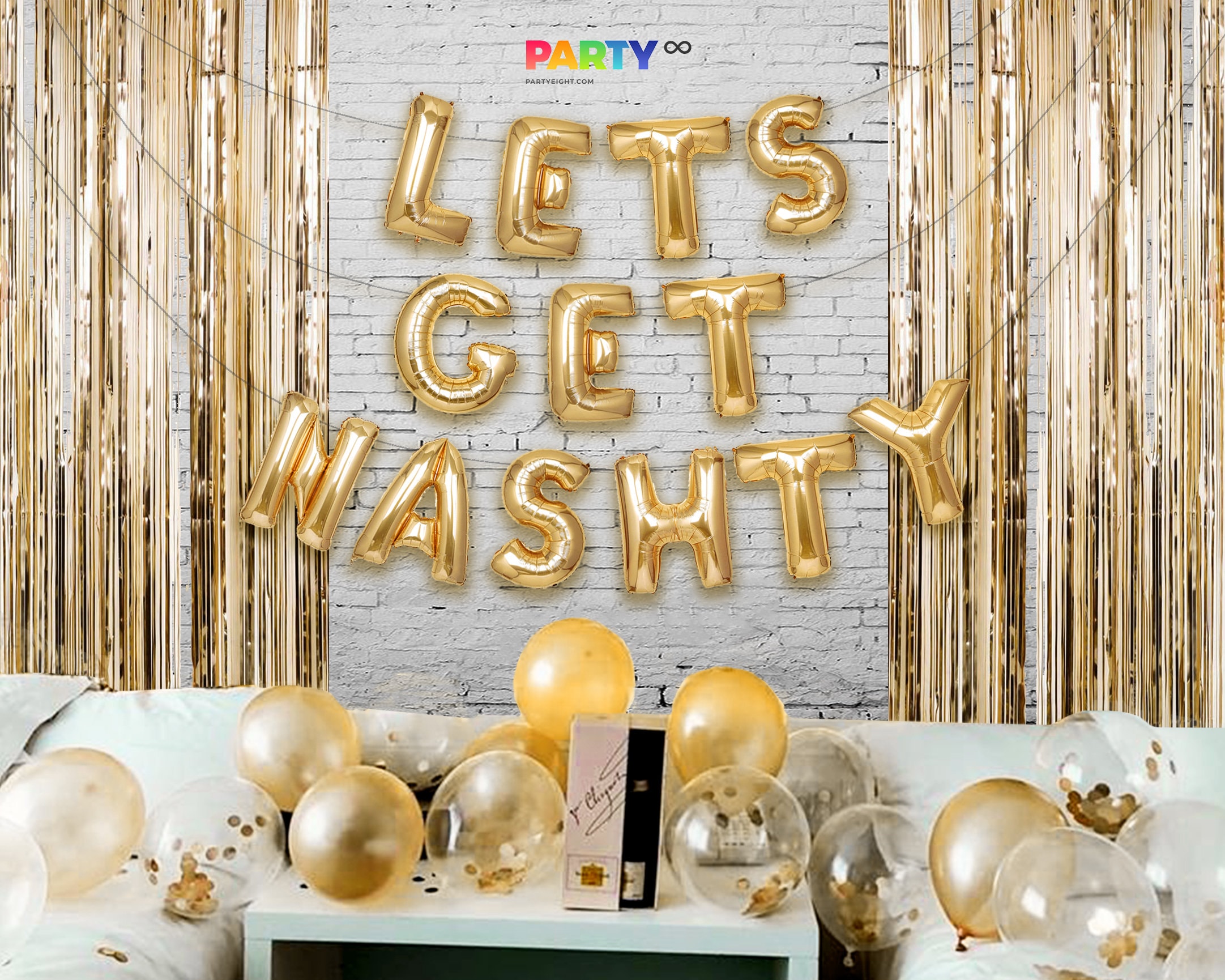 BACH THAT ASS UP Letter Balloons - 16 Inch Gold Foil Alphabet Balloons For Bachelorette & Bachelor Parties