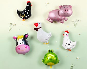 Beep Beep Beep Farm Animal Balloons Set: Little Blue Truck Barnyard Birthday Party Farmer Decor