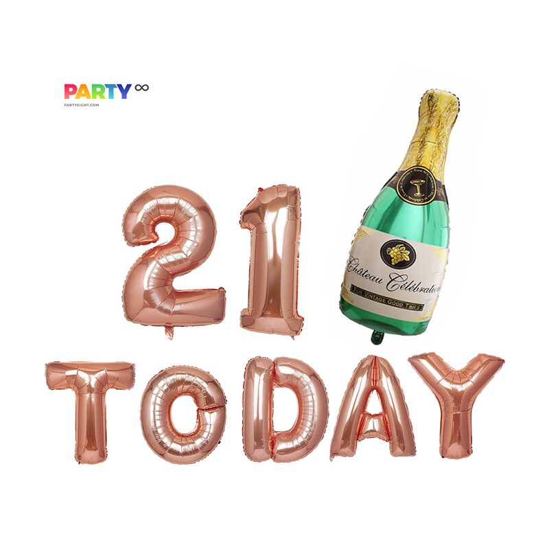 21st Birthday Decor 21 Today In Rose Gold Etsy