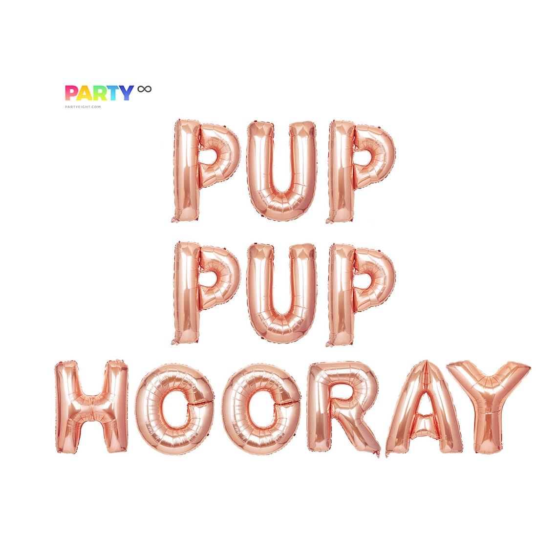 Pup Hooray Puppy Birthday Party Decoration  Puppy Dog Rose gold